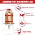thumbnail image 2 of Manual Fruit Wine Press with Sturdy Wood Basket & Steel Legs - 6L/12L/18L Capacity Heavy Duty Juicer for Cider, Superior, Grape, Olive, Honey & Vegetable Juice - Ergonomic T-Handle, 2 of 6