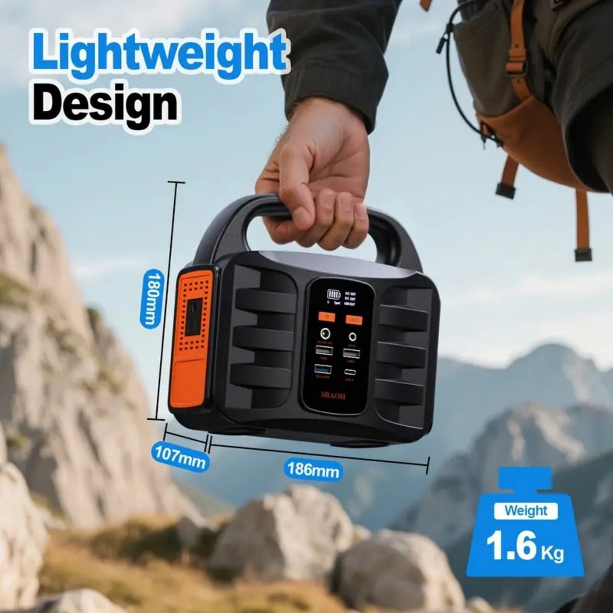 Portable Power Station Generator, Powerstation 42000mAh 220V/150W (Peak 200W) AC Outlet Camping Generators Power Bank for Outdoor, Hunting, Home, Emergency