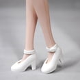 thumbnail image 1 of Zapatos de Muñeca de Plástico para Niña Hugo Muñeca de Tacón Alto Blanco, 1 of 8