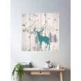 thumbnail image 2 of Rustic Mountain Woodgrain Bohemian Forest Winter Woodland Deer Poster Wall Art, Modern Wall Decor For Living Room Bedroom, 17x17 UNFRAMED, 2 of 3