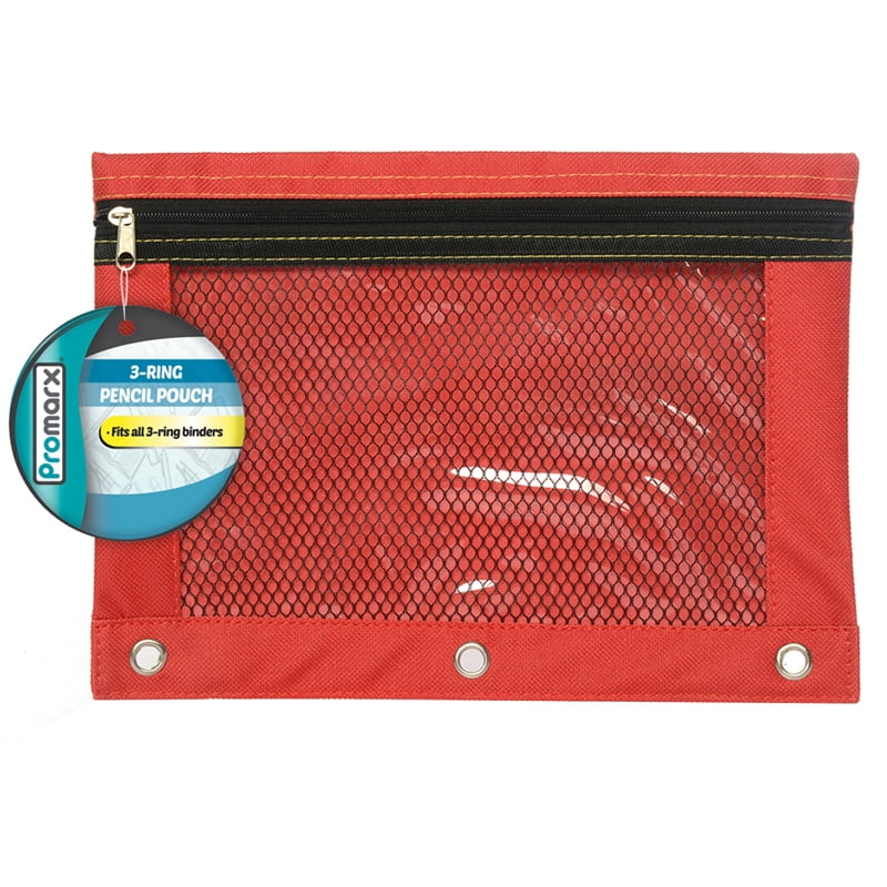 3 RING PENCIL POUCH W MESH 10X7.5