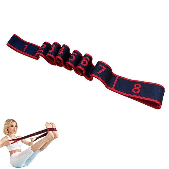 Fitness Resistance Band for Stretching and Yoga, Number Stretch Resistance Band with Clear Markings, 8-Section Elastic Training Bands