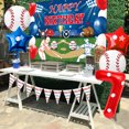 thumbnail image 3 of 5 Pcs Baseball Balloons Set - Includes Baseball Foil Balloons, Number 7 Balloon, Blue Red Star Balloons, Baseball Stickers for Baseball Party Supplies, 3 of 7