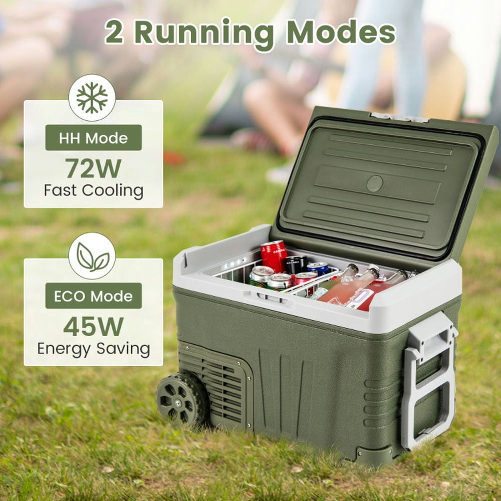Spaco 12 Volt Car Refrigerator Portable Car Fridge with Adjustable Range-35L, Fast Cooling and 2 Running Modes for Outdoor as Garden, Yard, Green