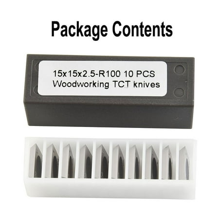 

GLFILL 10Pc 15X15X2.5mm Carbide Inserts for Jet Grizzly H7354 Byrd Shelix Cutterheads