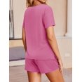 thumbnail image 3 of Avidlove Women Ribbed Knit Pajama Set Short Sleeve Top and Shorts Sleepwear Lounge Set Two Piece Shorts Outfits Set Loungewear S-XXXL, 3 of 6