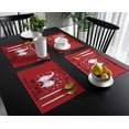 thumbnail image 3 of Valentines Placemats 4pcs Hearts Pattern Gnomes Couple Table Mats for Dining Table I Love You Red Table Mats Cotton and Linen Washable 12x18in, 3 of 6