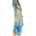 thumbnail image 4 of Sakkas Mika Ombre Floral Caftan Dress - Blue / Cream - One Size, 4 of 5