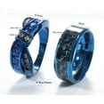 thumbnail image 2 of 2 Blue Matching Rings Couple Ring 1CT AAA CZ Women Wedding Ring Female Ring, 2 of 7