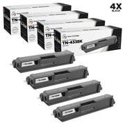 LD Products Compatible Toner Cartridge Replacement for TN433BK High Yield (Black, 4-Pack)