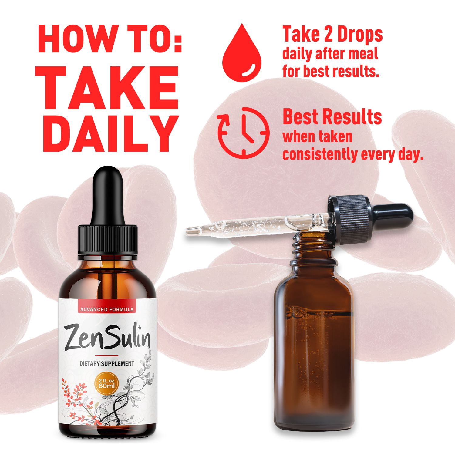 ZenSulin Advanced Formula Drops Natural Support Supplement Zen Sulin 60 Servings