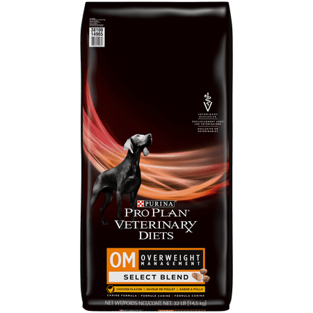 Purina Pro Plan Veterinary Diets OM Select Blend Overweight Management With Chicken Canine Formula Dry Dog Food, 32 lb. Bag