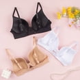 thumbnail image 5 of VBEWZET Soft Nylon Cup Bra for Women Classic Bow‑Decor Lift‑Up Anti‑Sag Daily Casual Undergarment Beige 85B, 5 of 6
