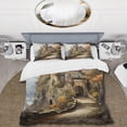 thumbnail image 2 of Designart "Castles Medieval painting Rich" Cityscapes Bedding Covert Set - Castles Beige Architecture Bed Set With 1 Sham, 2 of 6