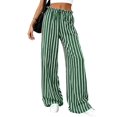 thumbnail image 3 of Pants Elastic Waist Palazzo Pants for Women Casual Lounge Wide Leg Pants Green M, 3 of 9