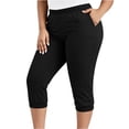 thumbnail image 2 of Xdegoge Womens Capri Leggings Plus Size Elastic Waist Athletic Workout Lightweight Cropped Pants with Pockets Running Gym Yoga Casual Activewear Xl-5Xl, 2 of 8