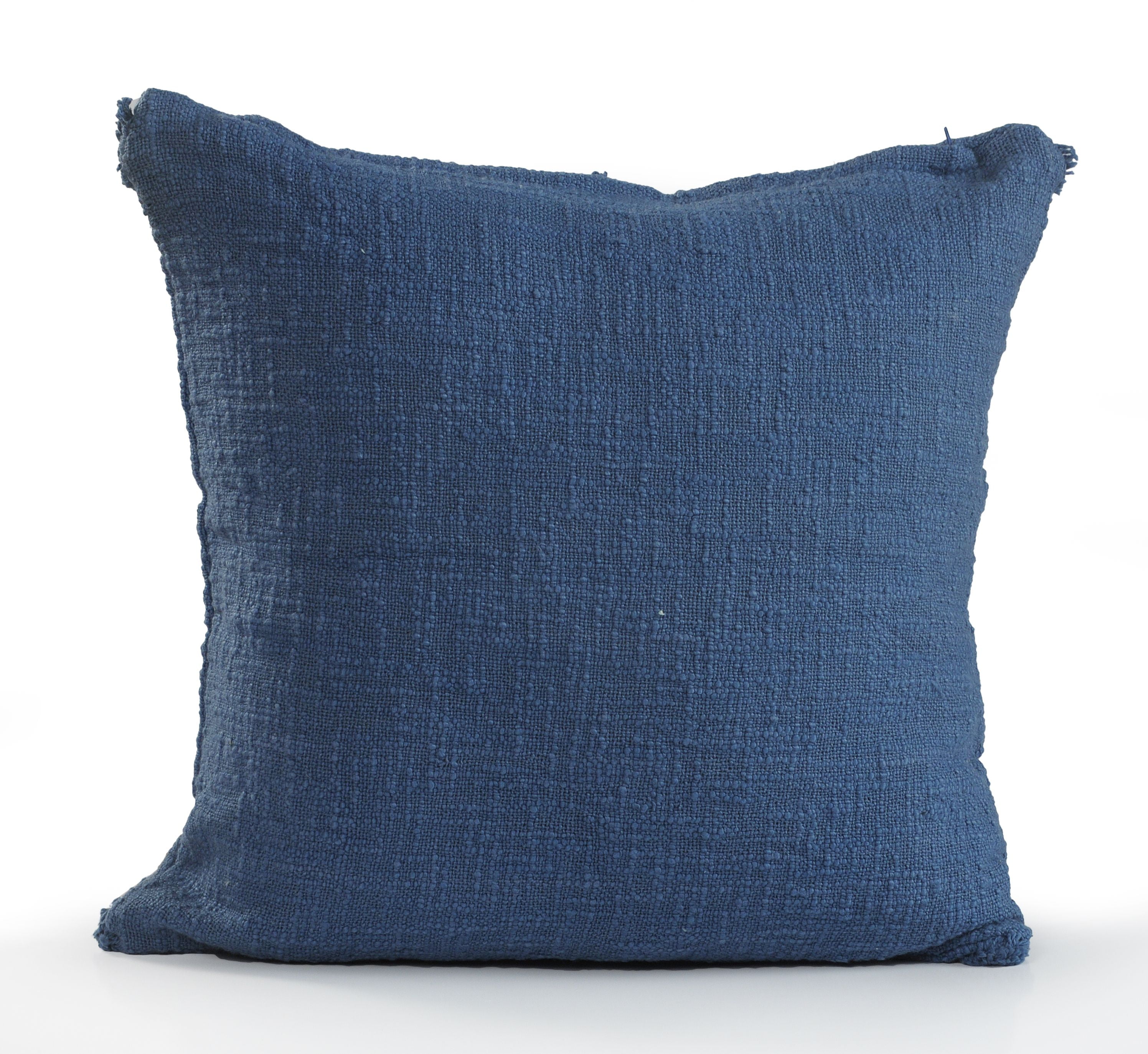 LR Home Sara 20" x 20" Coronet Blue Shag Diamond Cotton Adult Decorative Throw Pillow