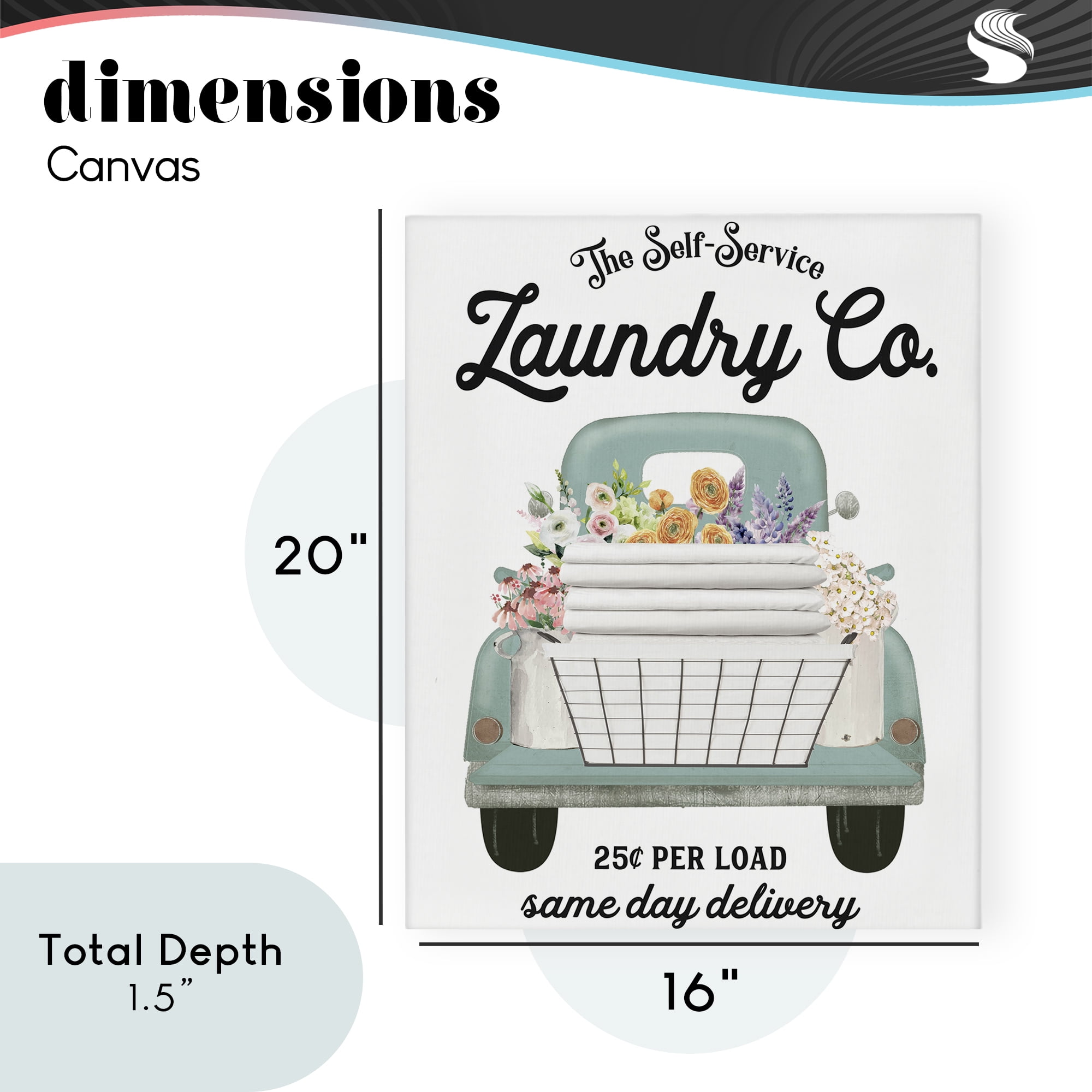 Laundry Delivery Truck Canvas Wall Art, design by Lettered and Lined