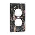 thumbnail image 2 of Yayeee Duplex Wall Plate 1-Gang 4.5"x2.7" Home Receptacle Light Switch Decorative Outlet Cover, Dark Flowers Pattern, 2 of 7