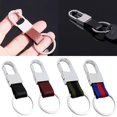 thumbnail image 2 of Men's Leather Waist Clip Keyring With Strap D Type Buckle Belt Metal Loop Simple Style Key Chain, 2 of 8
