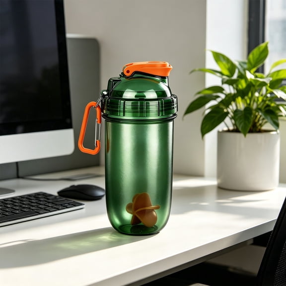 MMJ Shaker Bottle 650ml Protein Powder Mixing Cup with Ball and Scale Portable for Gym Fitness Exercise
