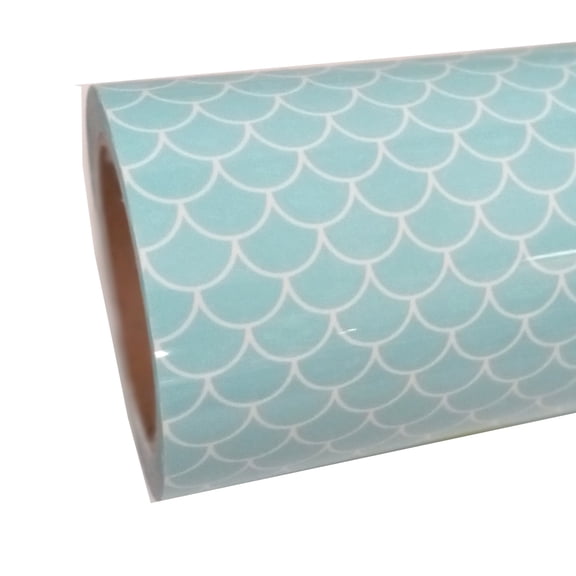 Mermaid Small Thermoflex Fashion Patterns 12" x 3' (3 feet) Roll, Iron on Heat Transfer Vinyl Roll, HTV