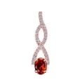 thumbnail image 2 of Mauli Jewels Engagement Necklace for Women 1.1 Carat Diamond And Oval Shape Garnet Pendant 4 Prong-Setting 14K Rose Gold With 18'' Chain|Silver Chain, 2 of 7