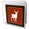 3dRose Buffalo Plaid Buck - Greeting Cards, 6 by 6-inches, set of 12