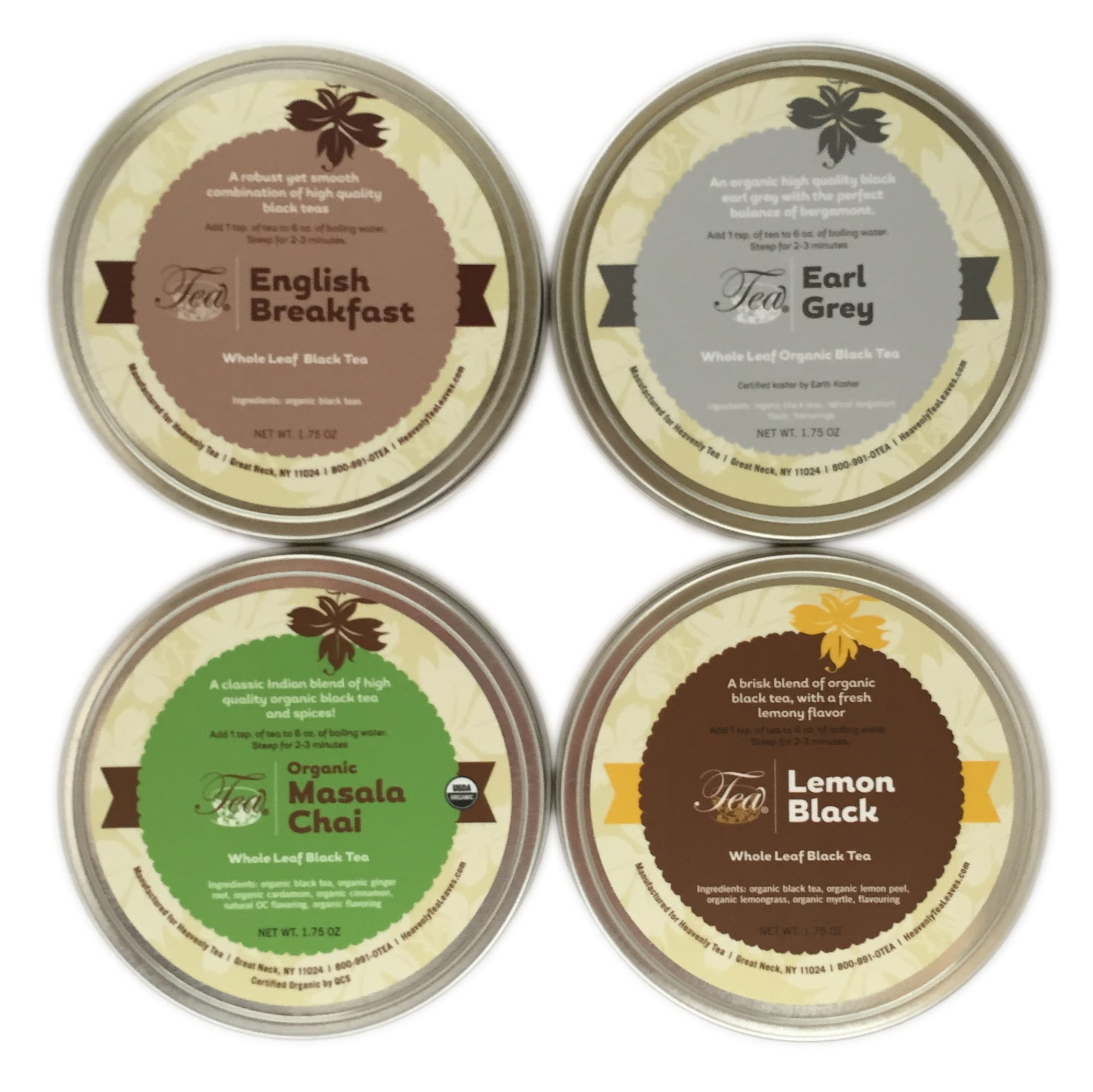 Heavenly Tea Leaves Black Loose Leaf Tea Sampler, 4 Count