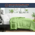 thumbnail image 2 of SKP Plus Comforter Solid Sage 300 GSM Plush Siliconized Microfiber Fill Duvet Insert Box Stiched Quilted Fluffy Soft 600 TC Egyptian Cotton Shell with Piping & Pillowcases, 2 of 8