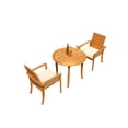 thumbnail image 4 of Grade-A Teak Dining Set: 2 Seater 3 Pc: 36" Round Table And 2 Algrave Stacking Arm Chairs Outdoor Patio WholesaleTeak #51AL0703, 4 of 4