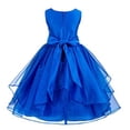 thumbnail image 3 of Ekidsbridal Asymmetric Ruffled Organza Sequin Flower Girl Dress Pageant Ballroom Gown 012s 10, 3 of 3