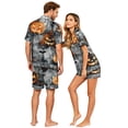 thumbnail image 4 of Halloween Couple Pajamas Matching Sets Button Up Pajamas Halloween Pj Set Halloween Pajamas Spooky Pajamas Women Couple Matching Pajamas Sets Women & Men Button Down Pjs Men, Yellow, 2XL, 4 of 5