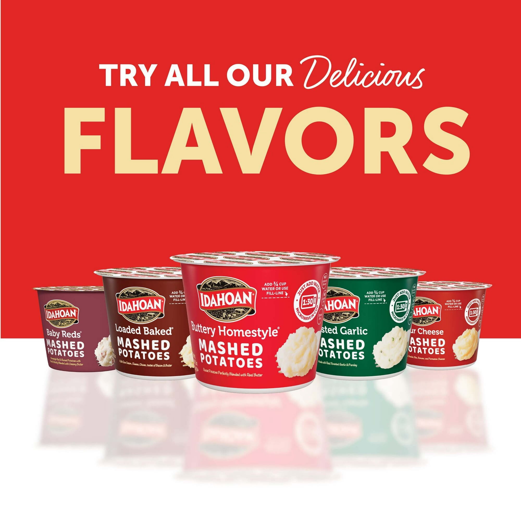 Idahoan Buttery Homestyle Mashed Potato Cups, 1.5 oz