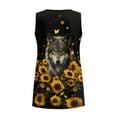 thumbnail image 5 of FUIALDOLG Sunflower Wolf Workout Tank Tops for Women Lady Cute Sunflower T-shirt Summer Casual Basic Slim Fit Tops Lady V Neck Sleeveless T-shirts Soft Pleated Tunic Shirts Y2K Clothes,5XL, 5 of 7