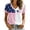 White, variant on Women's Casual Breast Cancer Awareness T-Shirt, Pink Ribbon American Flag Graphic Tee, Women's Crew Neck Short Sleeve Printed T-Shirt for Daily Wear, October Campaign Support Black L