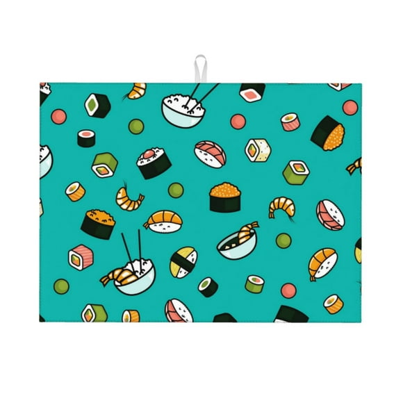 Fotbe Sushi Alfombrilla de Secado para Cocina con Estampado, 18x24 Pulgadas