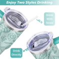 thumbnail image 5 of 40oz Cute Ocean Life Turtle Stainless Steel Flip Straw Tumbler Spill Proof Travel Cup Double Wall Vacuum Insulated Coffee Mug with Top Handle, 5 of 6