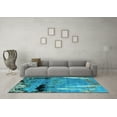 thumbnail image 3 of Ahgly Company Indoor Square Abstract Light Blue Modern Area Rugs, 3' Square, 3 of 4