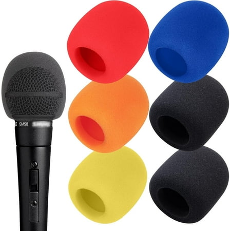 SUNMON SM58 Microphone Foam Windscreen - Mic Wind Cover Pop Filter Professional Customized for SM58 Mic (6 PCS Colorful）