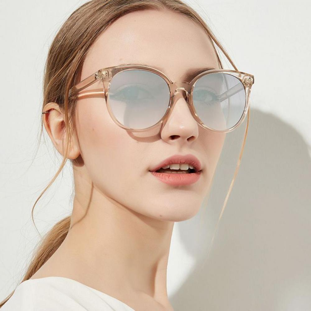 Round Sunglasses for Women Men, Retro Polarized Acetate Sunglasses Classic Fashion Designer Style - image 1 of 6