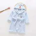 thumbnail image 2 of Gibobby Children's Plush Coral Fleece Bathrobe,Cozy Hooded Robe with Belt,Cute Print,for Kids Toddlers 2-12 Years,Warm After-Bath Loungewear Toddler Pajamas Toddler Pajamas,Blue,Size 2-3T, 2 of 6