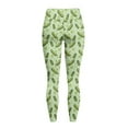 thumbnail image 6 of Renewold Pickle Green Womens Yoga Pants with Pockets High Waisted Workout Yoga Pants Ankle Pants Tummy Control Premium Soft Compression Pants 80s 90s Sportswear, 3XL, 6 of 8