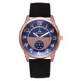 thumbnail image 1 of Reloj de cuarzo de cuero PU con esfera redonda para hombres y mujeres digitales clásicos de moda (correa negra y esfera azul), 1 of 3