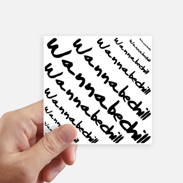 Stylish Characters Wanna Be Chill Sticker Square Waterproof Stickers Wallpaper Car Decal