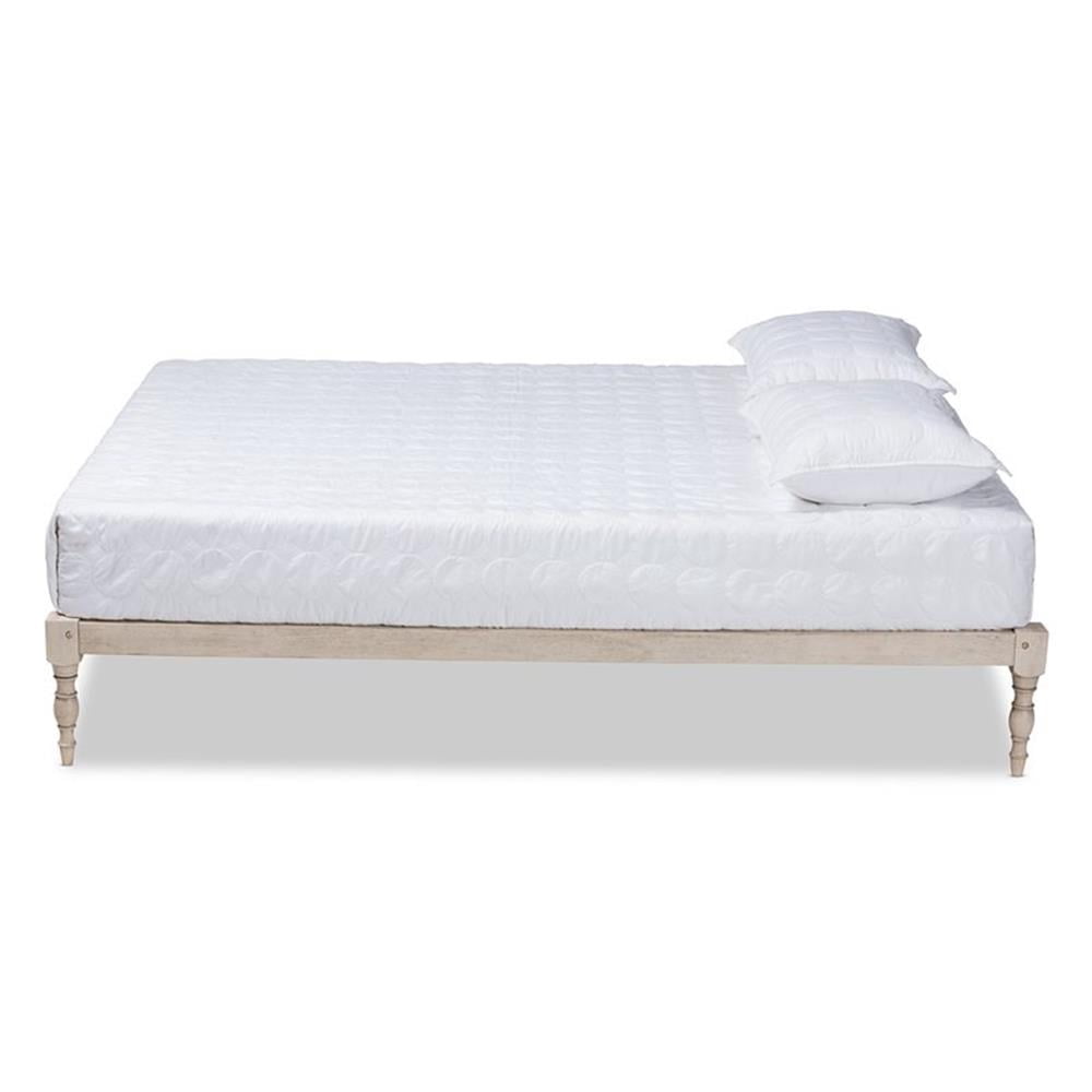 Bowery Hill Queen Size White Finished Wood Platform Bed Frame