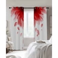 thumbnail image 4 of Modern Red Blackout Curtains for Bedroom Living Room Darkening Curtains 54 Inch Long Gradient Floral Abstract Bohemian White Short Curtain for Small Window Treatment Grommet Drapes 52"x54"x2, 4 of 9