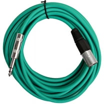 Seismic Audio  - 25 Foot Green XLR Male to 1/4" TRS Patch Cable Snake Cords - NEW Green - SATRXL-M25Green