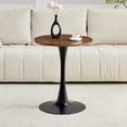 thumbnail image 3 of StnTalk 23.6" Bistro Table for Small Space, Round Dining Table with MDF Wood Top and Metal Pedestal Base, Modern Kitchen Table for Apartment Breakfast Nook, 3 of 8