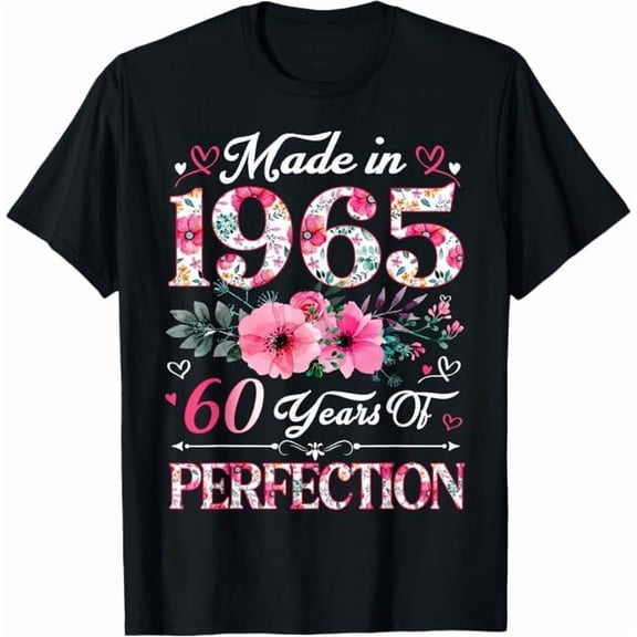 Greenink Funny Vintage 1965 60 Years Old T Shirt for 60th My Birthday Shirts Humor Gifts for Men Women Tshirt